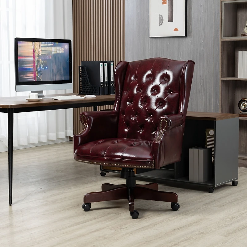 Streamdale Pneumatic height adjustable office chair with plush leather