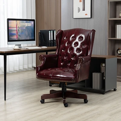 Streamdale Pneumatic height adjustable office chair with plush leather