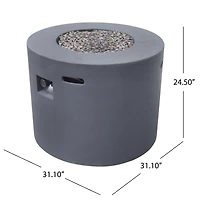 Simplie Fun Cozy Outdoor Warmth Dark Grey Concrete Fire Table with Propane Tank Space
