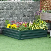 Giant 4' x 4' Metal Raised Garden Bed for Strong Root Growth