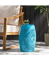 Simplie Fun Durable End Table with Lace Cut Design, Indoor/Outdoor Use
