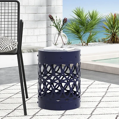 Simplie Fun Modern Geometric Iron Cut Side Table Chic, Durable, Assembly-Free