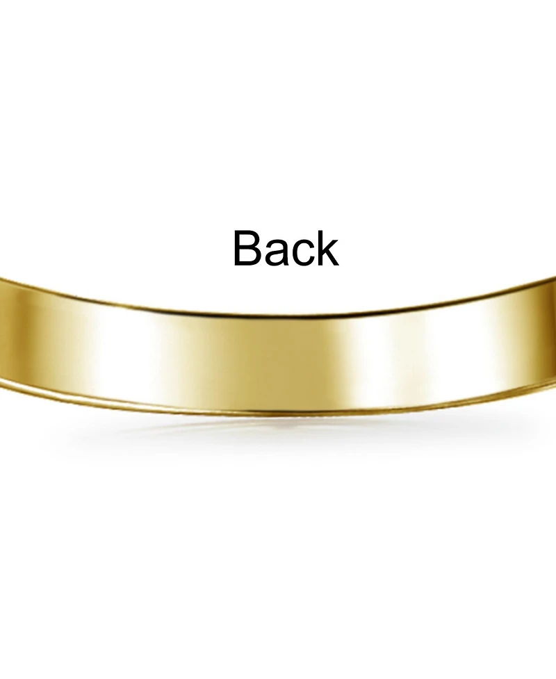 Bling Jewelry Solid Name Bar Plated Id Cuban Curb Chain Link Bracelet Yellow Gold Brass