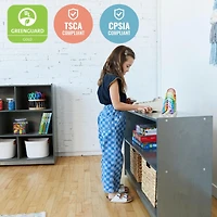 ECR4Kids 2-Shelf Mobile Storage Cabinet, White Wash