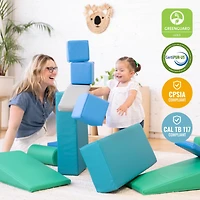 ECR4Kids SoftZone Soft Builder Blocks, Assorted, 16-Piece