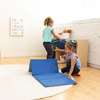 RestZone ECR4Kids Everyday Folding Rest Mat, 4-Section, 5/8in, Blue/Grey, 5-Pack
