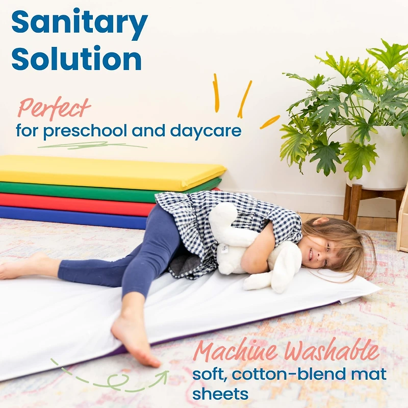 RestZone ECR4Kids Rest Mat Sheet, White, 10-Pack