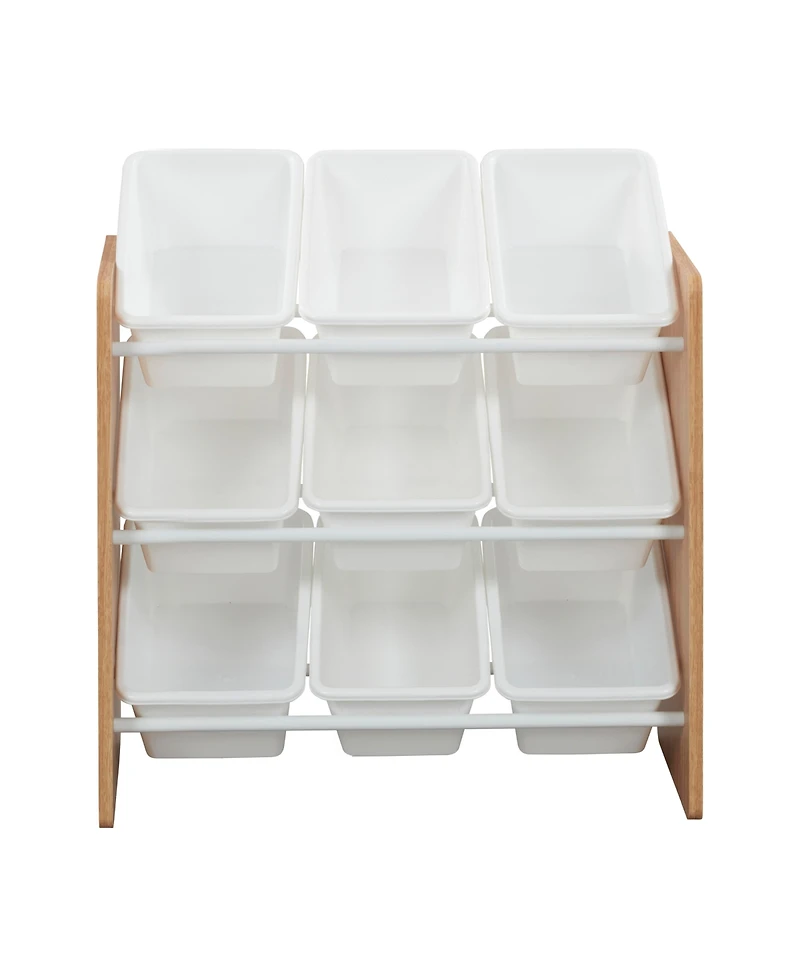 ECR4Kids 3-Tier Organizer with 9 Bins, Grey/White, 1