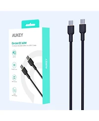 Aukey Cb-NCC2 1.8m Nylon Braided Usb-c to Usb-c Cable 60W/480Mbps