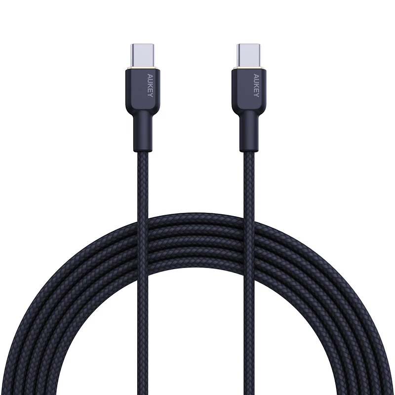 Aukey Cb-NCC2 1.8m Nylon Braided Usb-c to Usb-c Cable 60W/480Mbps