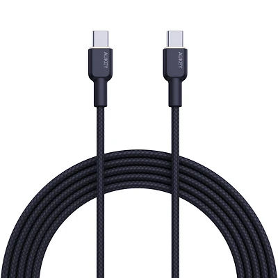 Aukey Cb-NCC2 1.8m Nylon Braided Usb-c to Usb-c Cable 60W/480Mbps