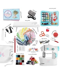 Clara Clark Mini Portable Sewing Machine & Complete Supplies Kit for Beginners and Kids - 122 Piece