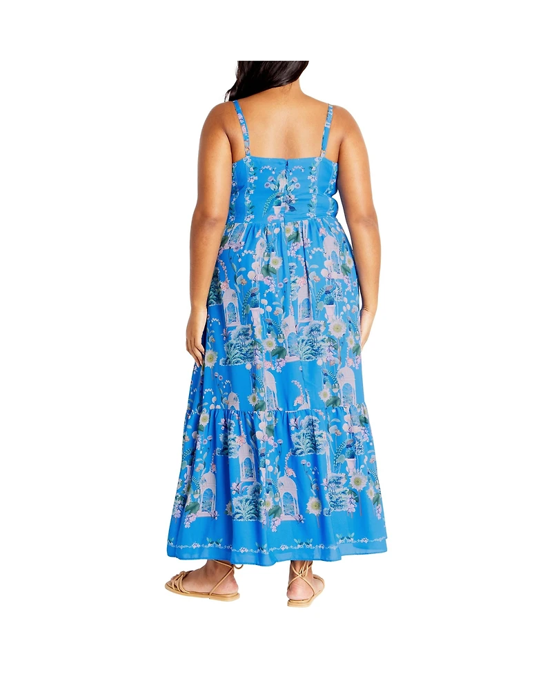 City Chic Plus Molly Print Maxi Dress