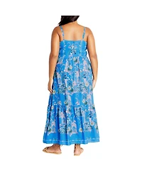 City Chic Plus Molly Print Maxi Dress