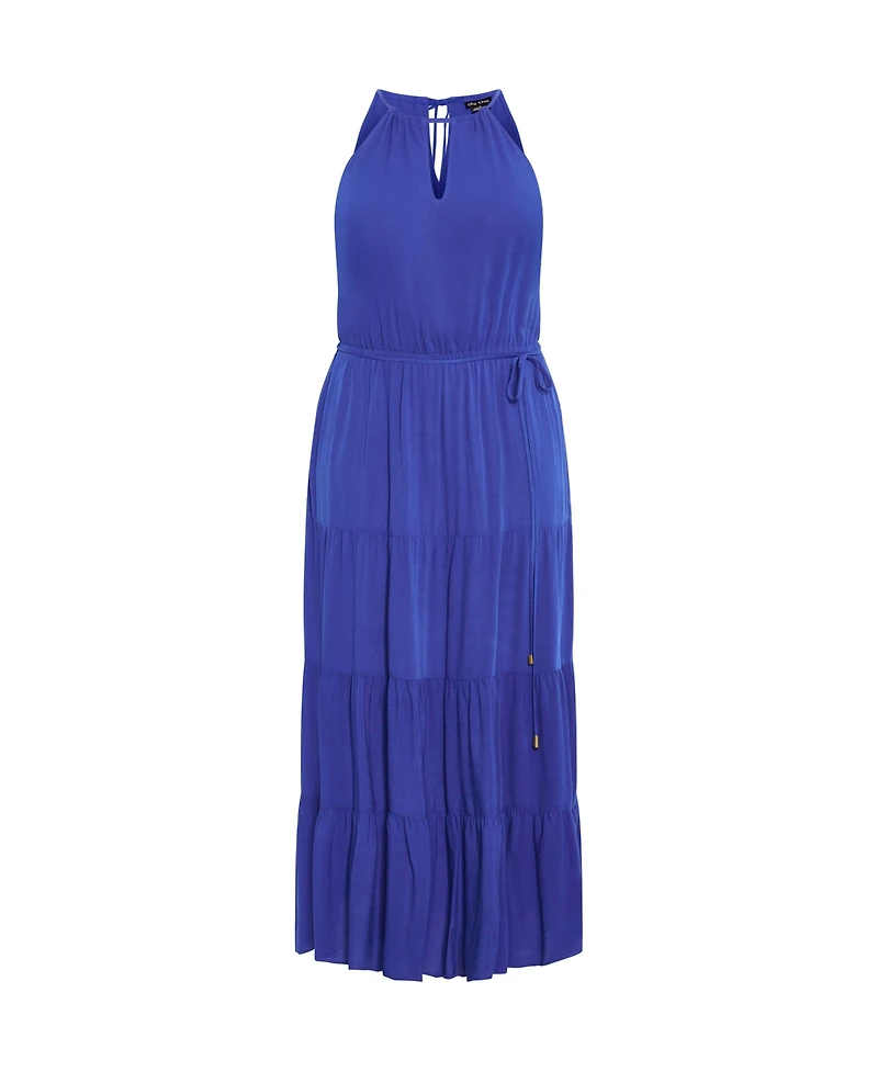 City Chic Plus Stacey Halter Neck Maxi Dress