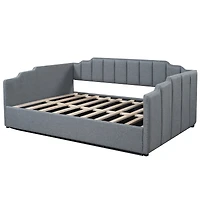 Streamdale Upholstered Daybed with Underneath Storage, Full Size, Gray