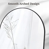 Homlux Arched Wall Mounted Mirror 20"x30" in Black