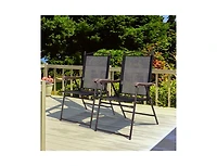 Slickblue Set of 2 Patio Folding Sling Back Camping Deck Chairs