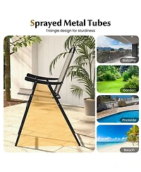 Slickblue Patio Folding Bar Stool Set of with Metal Frame and Footrest