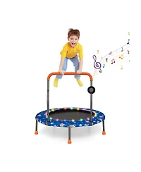 Slickblue 36 Inch Mini Trampoline with Colorful Led Lights and Bluetooth Speaker