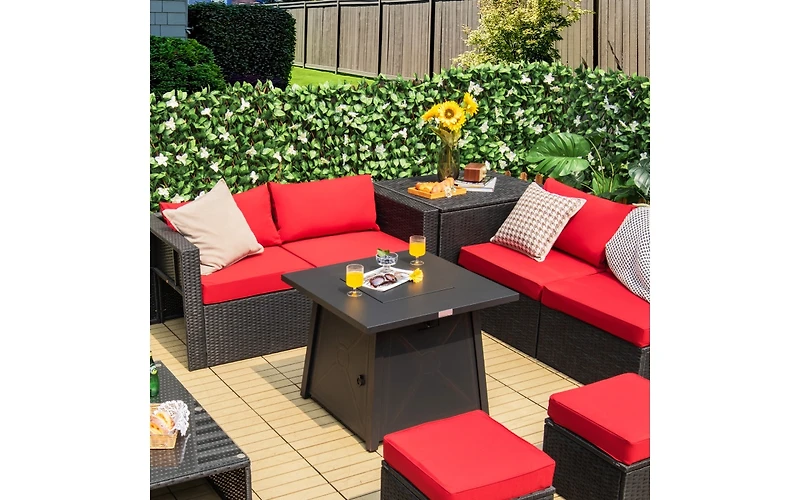 Slickblue 30 Inch Square Propane Gas Fire Table with Waterproof Cover