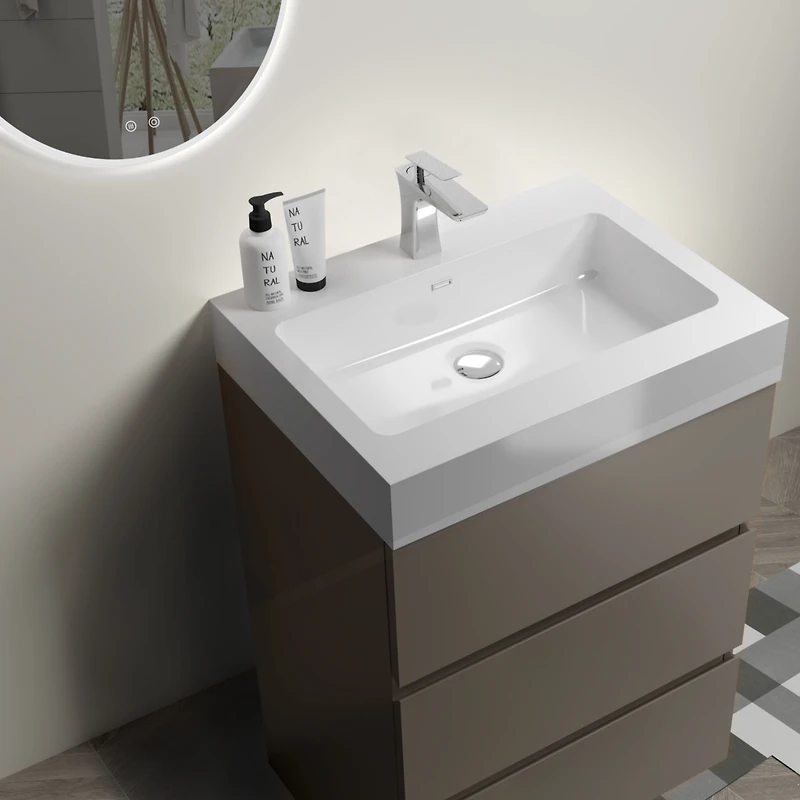 24" Gray Bathroom Vanity with Sink