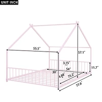 Streamdale Full Metal House Bed, White