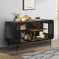 Streamdale Spacious Cat House with Tempered Glass (55"W)