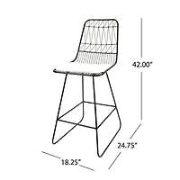 Streamdale Furniture Niez Outdoor Wire Counter Stools with Cushions (Set of 2)
