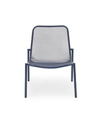 Streamdale Stackable Matte Navy Blue Iron Chairs for Sun-Soaked Summer Days