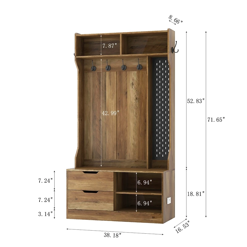 Streamdale Sleek Hall Tree with Storage and Shoe Bench