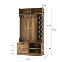 Streamdale Sleek Hall Tree with Storage and Shoe Bench
