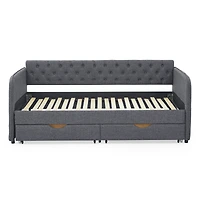 Streamdale Furniture Mid-Century Twin to King Daybed with Storage Drawers, 132lbs Weight Capacity