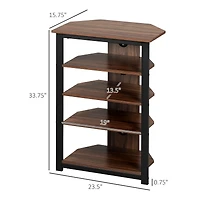 Homcom Small Corner Tv Sd Shelf for Up to 29", Space Saving Design