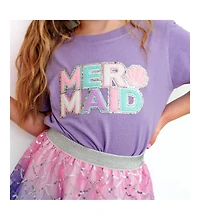 Sweet Wink Toddler Girls Mermaid Patch Short Sleeve T-Shirt