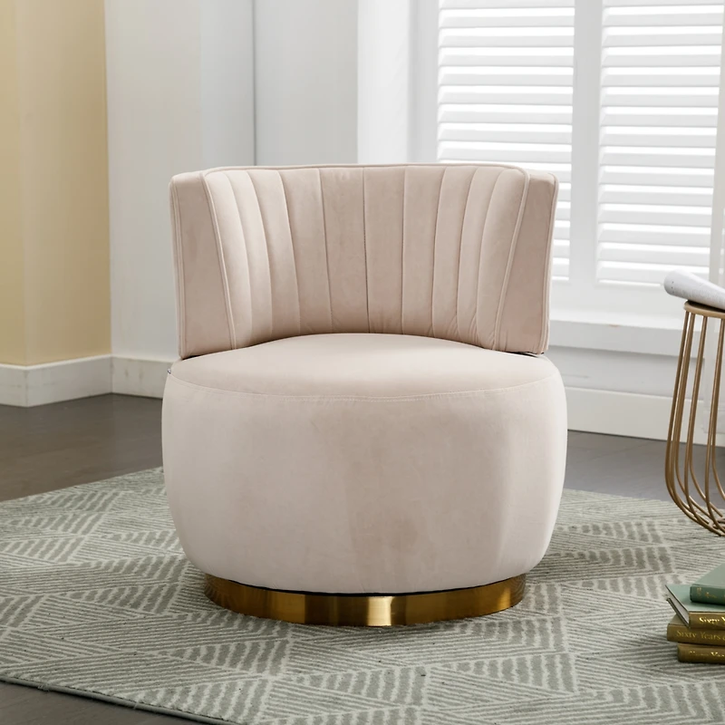 Streamdale Velvet Swivel Barrel Chairs for Living Room or Office