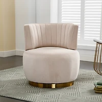 Streamdale Velvet Swivel Barrel Chairs for Living Room or Office