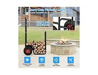 Slickblue Firewood Log Cart Carrier with Wear-Resistant and Shockproof Rubber Wheels
