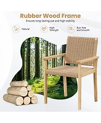 Slickblue Indoor Outdoor Wood Chair Set of 2-Natural