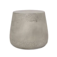 Streamdale Boho-Chic Drum Side Table Unconventional Style, Durable Concrete