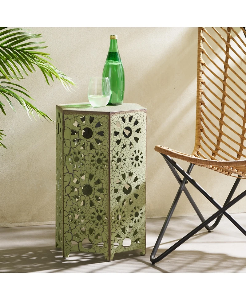 Streamdale Furniture Vibrant Sunburst Iron Side Table Adds Color and Convenience to Your Patio