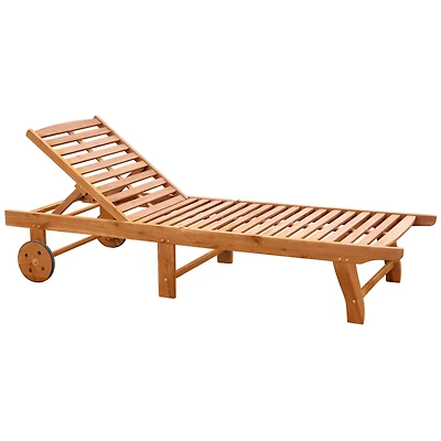 Simplie Fun Acacia Wood Chaise Lounge Foldable, Adjustable, Weather-Resistant
