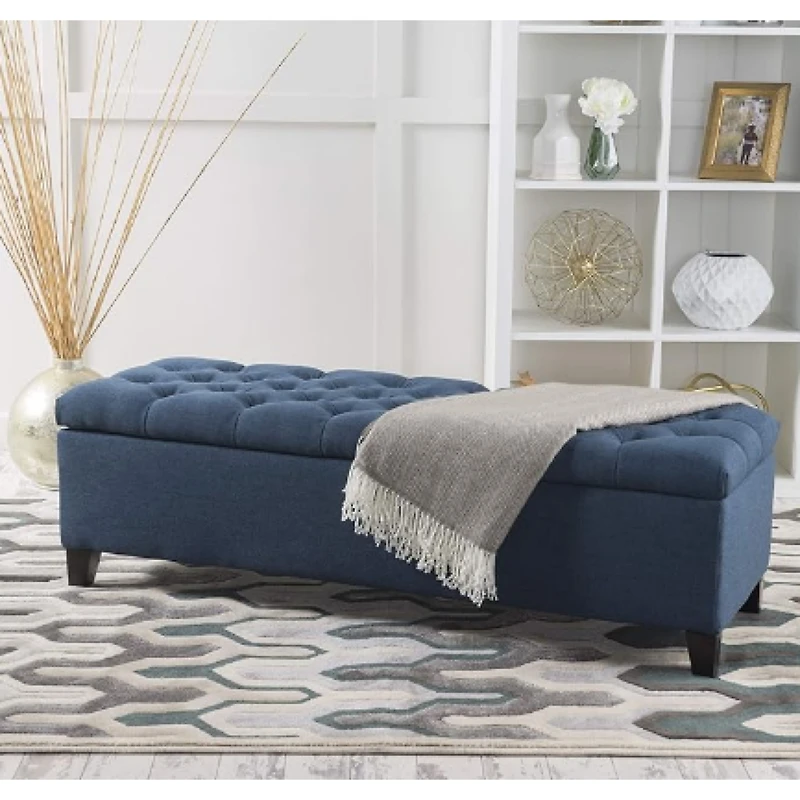 Streamdale Furniture Contemporary Button Tufted Storage Ottoman with Refined Style