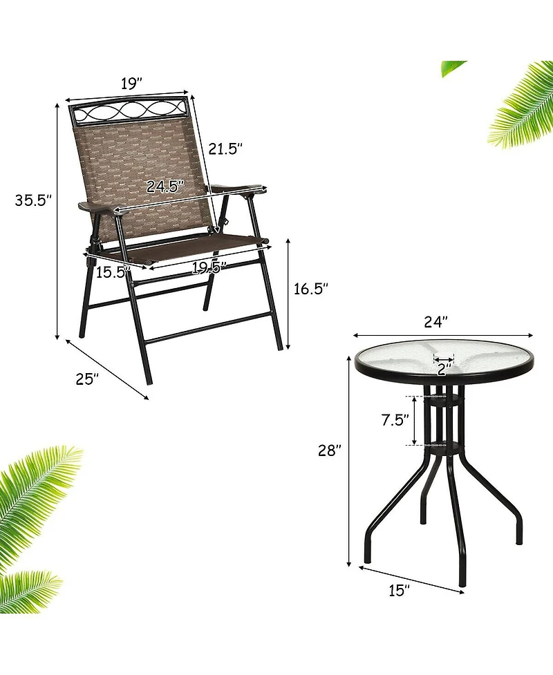 Slickblue Patio Dining Set with Patio Folding Chairs and Table
