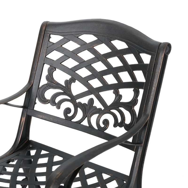Simplie Fun Elegant Ornate Dining Chairs with Cast Aluminum Frame
