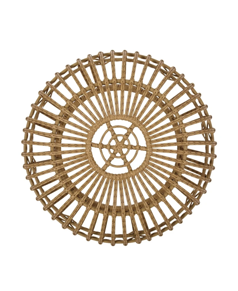 Streamdale Furniture Boho-Chic Handcrafted Faux Rattan Woven Coffee Table