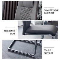 Simplie Fun Modern Pu Leather Dining Chairs with Metal Legs | Easy Assembly