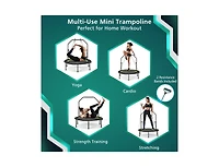 Slickblue 40 Inch Foldable Fitness Rebounder with Resistance Bands Adjustable Home