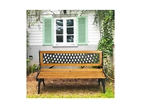 Slickblue Outdoor Cast Iron Patio Bench