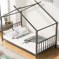 Streamdale Twin Metal House Platform Bed, White